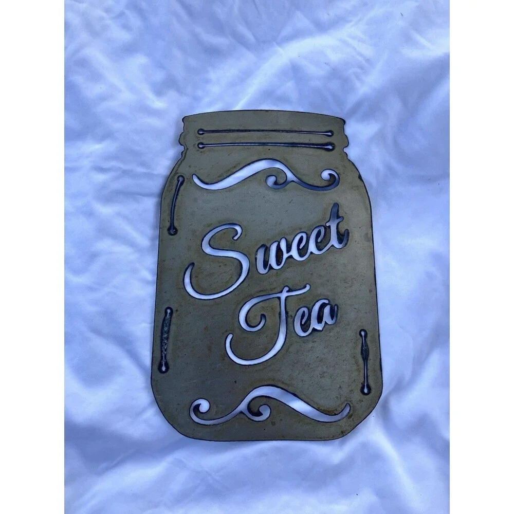 Metal Sweet Tea Sign Wall Hanging Decor Farmhouse Cottage Core Southern Charm